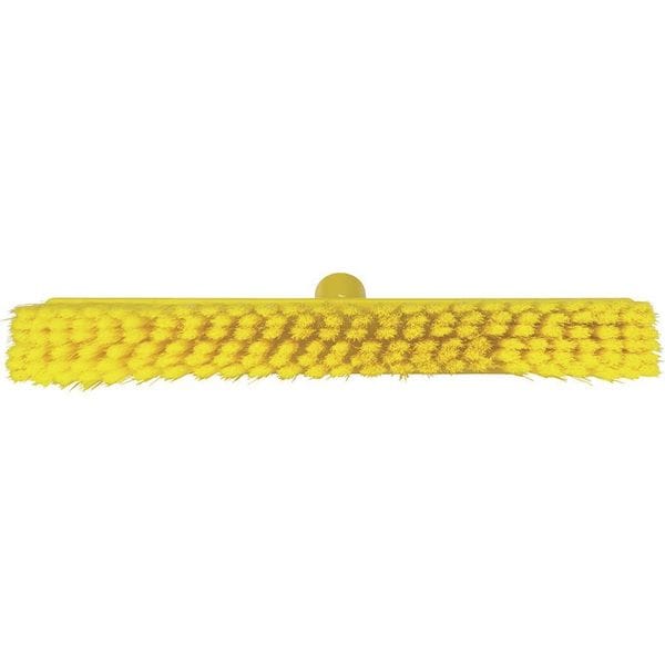 16 in Sweep Face Broom Head, Medium, Synthetic, Yellow