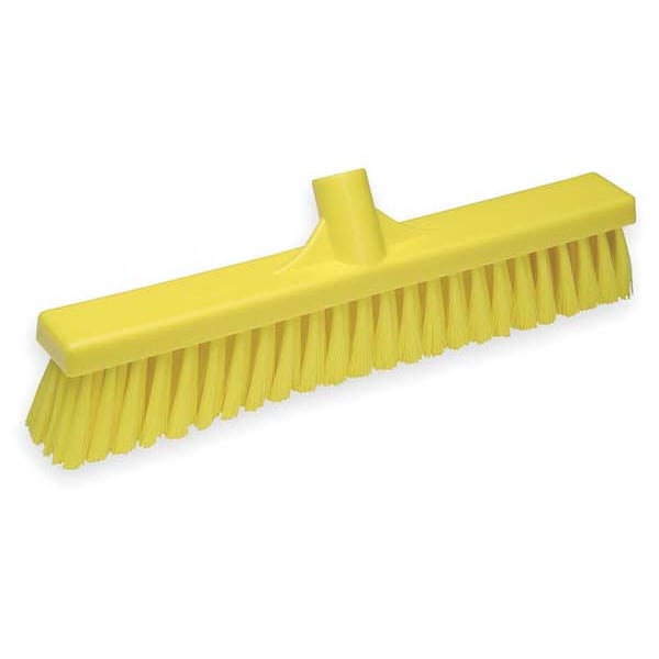 16 in Sweep Face Broom Head, Medium, Synthetic, Yellow