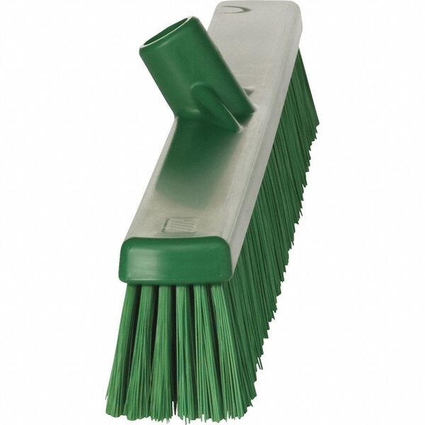 24 in Sweep Face Broom Head, Soft/Stiff Combination, Synthetic, Green