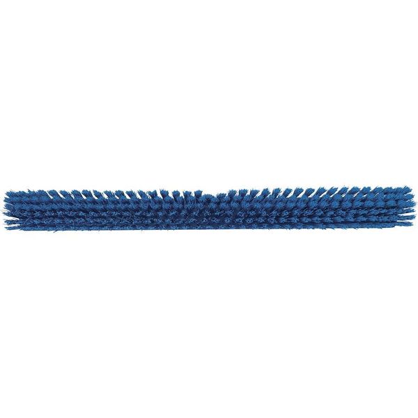24 in Sweep Face Broom Head, Soft/Stiff Combination, Synthetic, Blue