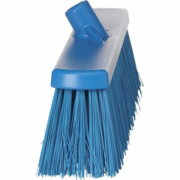2 1/2 x 19 in Sweep Face Broom Head, Stiff, Synthetic, Blue