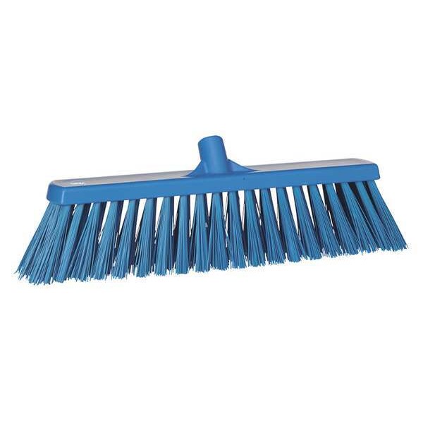 2 1/2 x 19 in Sweep Face Broom Head, Stiff, Synthetic, Blue