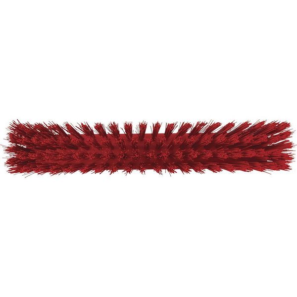 19 in Sweep Face Broom Head, Stiff, Synthetic, Red