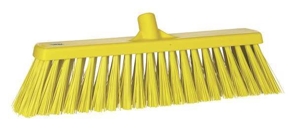 2 1/2 x 19 in Sweep Face Broom Head, Stiff, Synthetic, Yellow