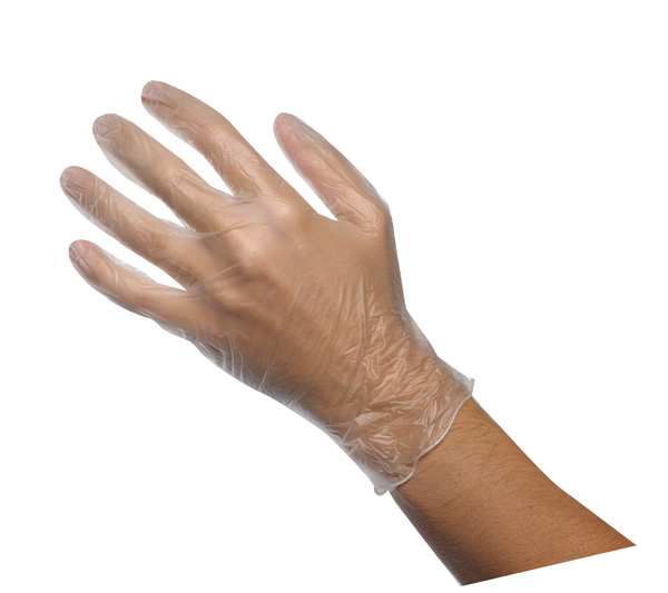 Vinyl Disposable Gloves, PVC, Powder Free, Clear, XL, 100 PK