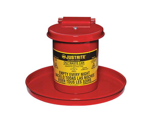 Drain Can, 1/2 Gal., Red, Galvanized Steel