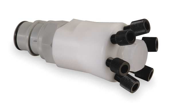 Silver/White Polypropylene/Stainless Steel Manifold Stacker