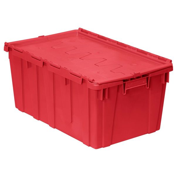 Red Attached Lid Container, Plastic