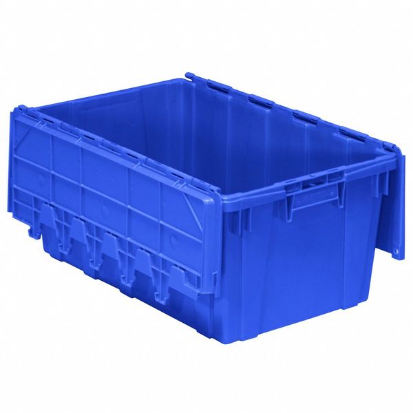 Blue Attached Lid Container, Plastic