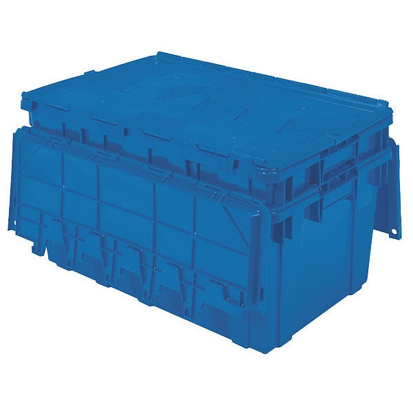 Blue Attached Lid Container, Plastic