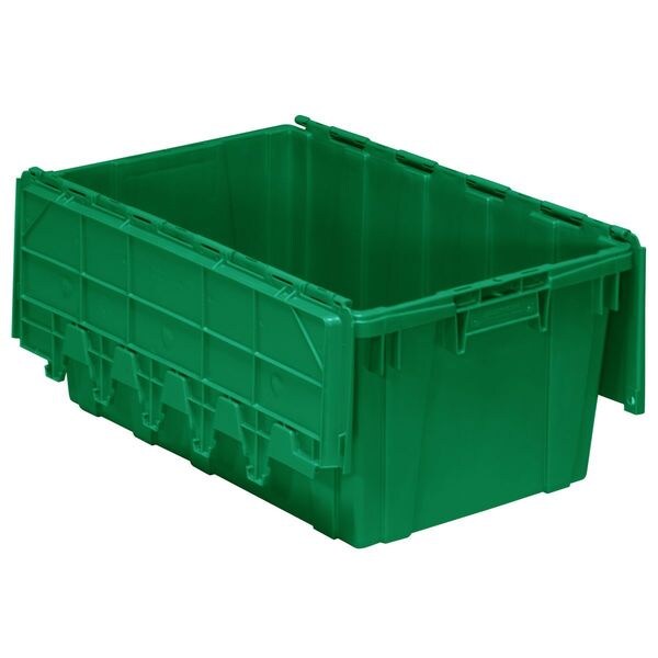 Green Attached Lid Container, Plastic