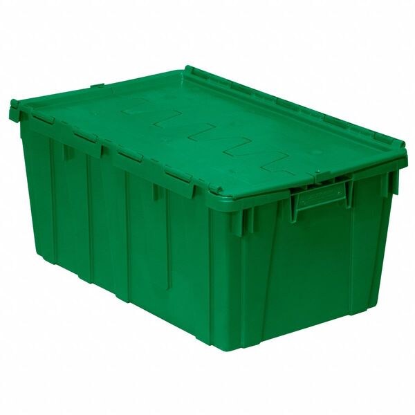 Green Attached Lid Container, Plastic