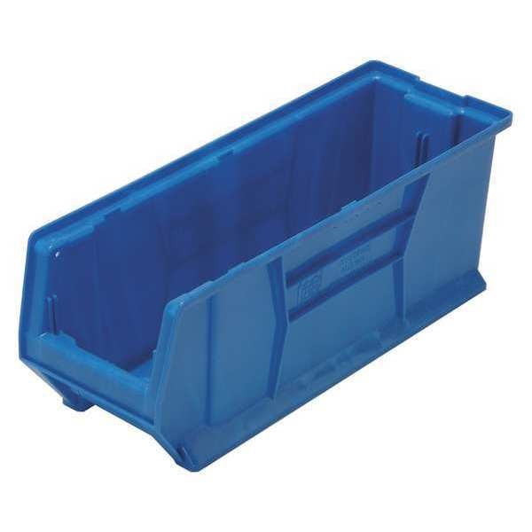 Storage Bin, Blue, Polypropylene/Polyethylene, 23 7/8 in L x 8 1/4 in W x 9 in H