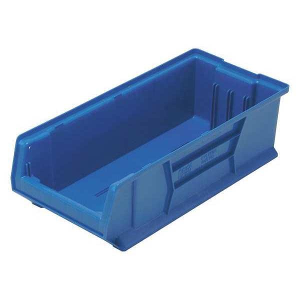 Storage Bin, Blue, Polypropylene/Polyethylene, 23 7/8 in L x 11 in W x 7 in H, 100 lb Load Capacity