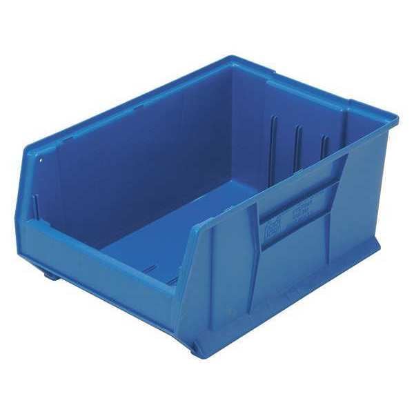 Storage Bin, Blue, Polypropylene/Polyethylene, 23 7/8 in L x 16 1/2 in W x 11 in H