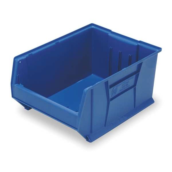 Storage Bin, Blue, Polypropylene/Polyethylene, 23 7/8 in L x 18 1/4 in W x 12 in H