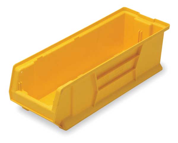 Storage Bin, Yellow, Polypropylene/Polyethylene, 23 7/8 in L x 8 1/4 in W x 7 in H