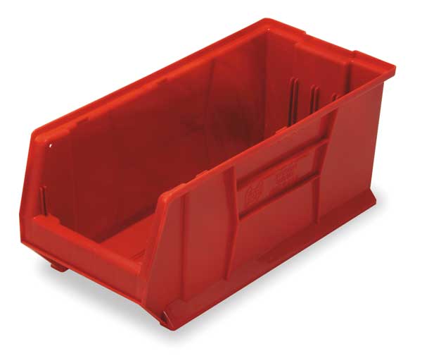 Bin, Red, Polypropylene/Polyethylene, 100 lb. Load Capacity