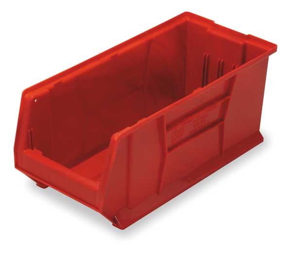 Storage Bin, Yellow, Polypropylene/Polyethylene, 23 7/8 in L x 11 in W x 10 in H