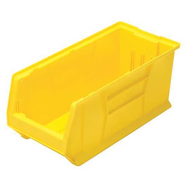 Storage Bin, Yellow, Polypropylene/Polyethylene, 23 7/8 in L x 11 in W x 10 in H