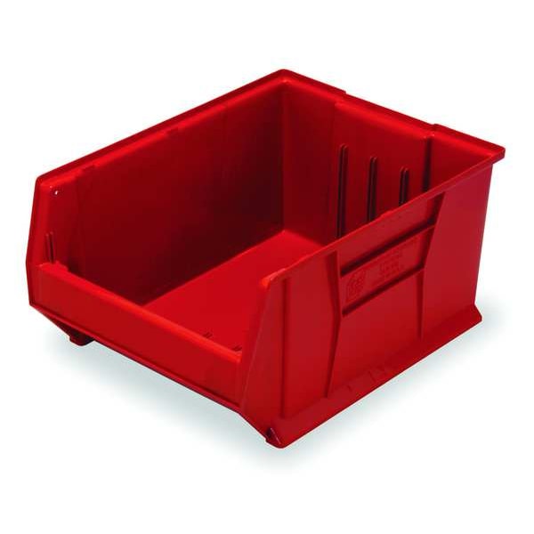 Storage Bin, Red, Polypropylene/Polyethylene, 23 7/8 in L x 18 1/4 in W x 12 in H