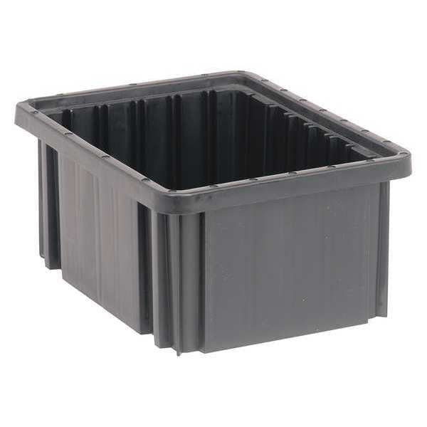 Divider Box, Black, Polypropylene, 10 7/8 in L, 8 1/4 in W, 5 in H, 0.15 cu ft Volume Capacity