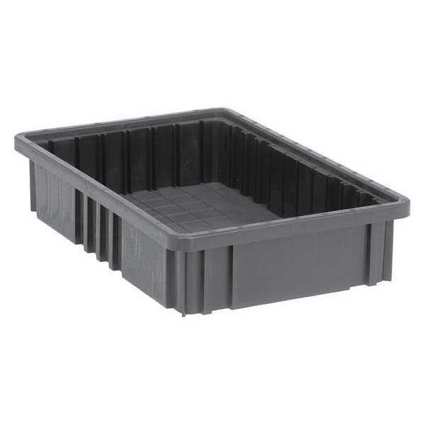 Divider Box, Black, Polypropylene, 16 1/2 in L, 10 7/8 in W, 3 1/2 in H, 0.23 cu ft Volume Capacity