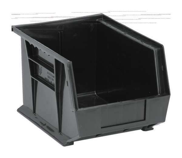 Hang & Stack Storage Bin, Black, Carbon Filled Copolymer Polypropylene, 50 lb Load Capacity