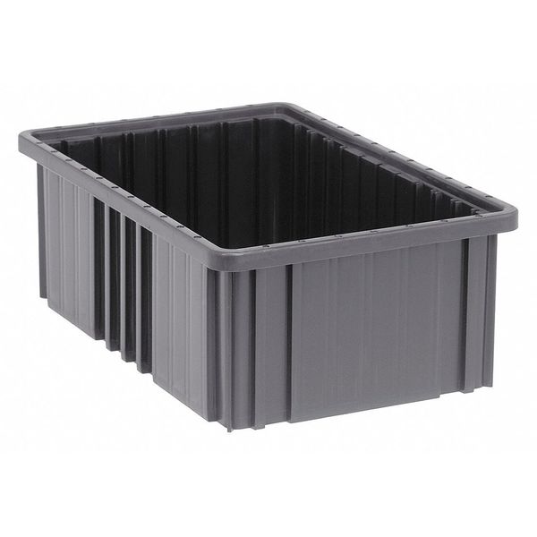 Divider Box, Black, Polypropylene, 16 1/2 in L, 10 7/8 in W, 6 in H, 0.43 cu ft Volume Capacity