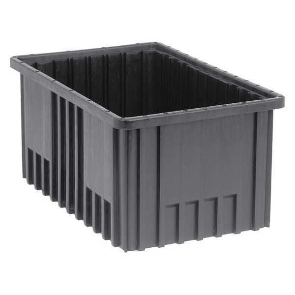 Divider Box, Black, Polypropylene, 16 1/2 in L, 10 7/8 in W, 8 in H, 0.59 cu ft Volume Capacity