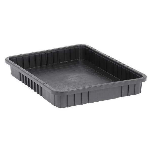 Divider Box, Black, Polypropylene, 22 1/2 in L, 17 1/2 in W, 3 in H, 0.46 cu ft Volume Capacity