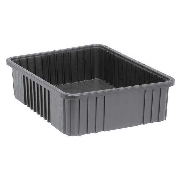 Divider Box, Black, Polypropylene, 22 1/2 in L, 17 1/2 in W, 6 in H, 1.02 cu ft Volume Capacity