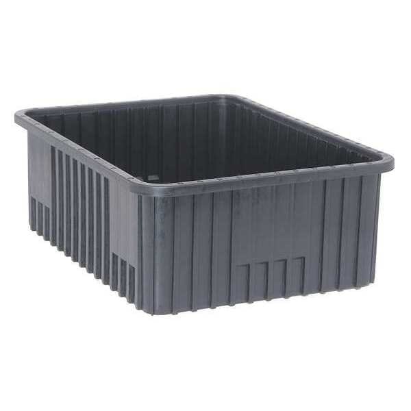 Divider Box, Black, Polypropylene, 22 1/2 in L, 17 1/2 in W, 8 in H, 1.39 cu ft Volume Capacity