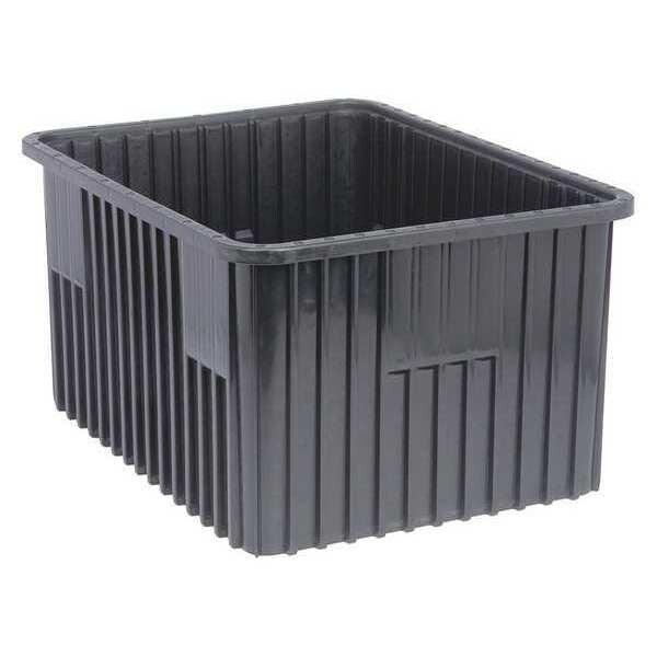 Divider Box, Black, Polypropylene, 22 1/2 in L, 17 1/2 in W, 12 in H, 2.14 cu ft Volume Capacity