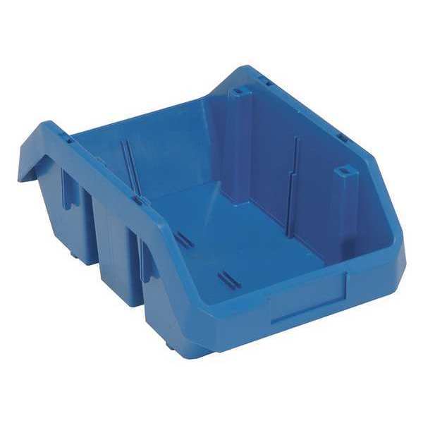 Cross Stacking Storage Bin, Blue, Plastic, 9 1/4 in W x 6 1/2 in H, 75 lb Load Capacity