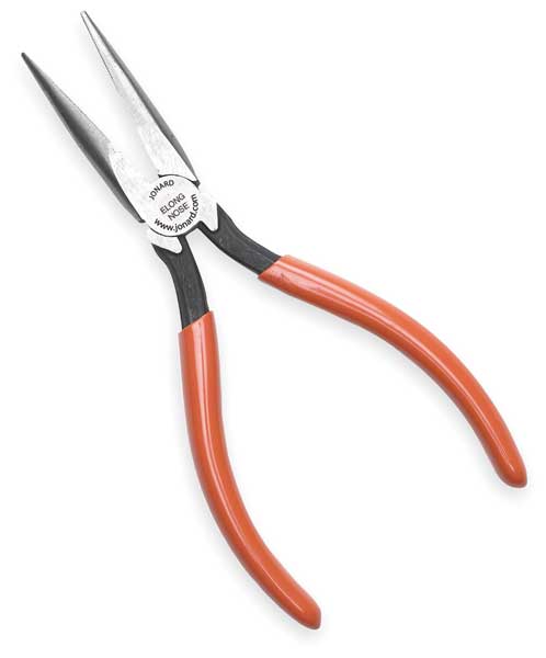6 5/8 in Long Nose Plier Ergonomic With Dipped Plastic Grips Handle