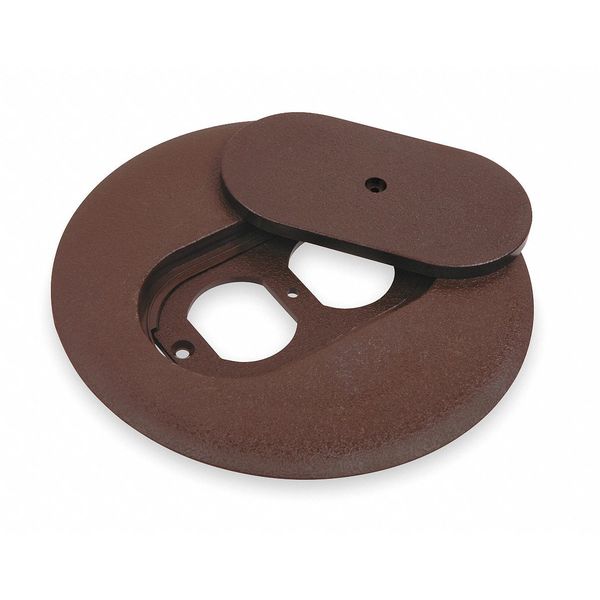 Floor Box Cover, Round, 6 in., Brown