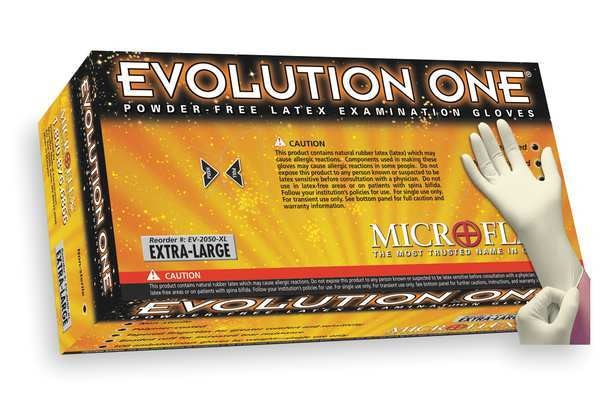 Fully Textured Latex Exam Gloves, Natural Rubber Latex, Powder Free, Natural, L, 100 PK