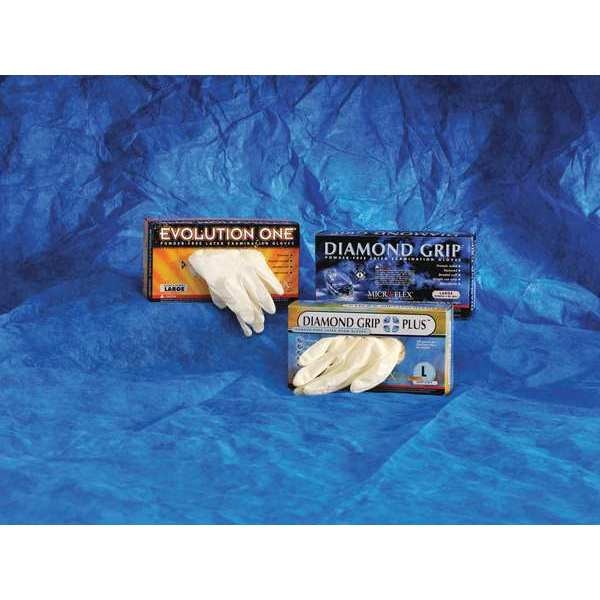 Fully Textured Latex Exam Gloves, Natural Rubber Latex, Powder Free, Natural, L, 100 PK