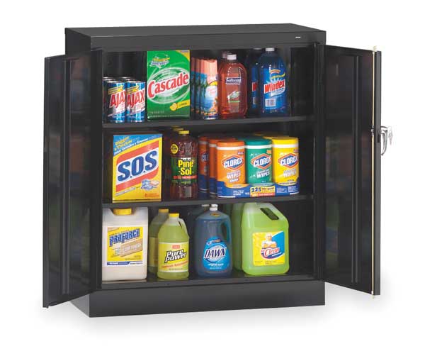 24 ga. ga. Carbon Steel Storage Cabinet, 36 in W, 42 in H, Stationary