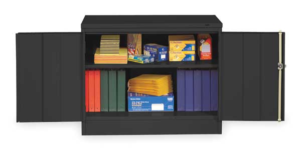 24 ga. ga. Carbon Steel Storage Cabinet, 36 in W, 30 in H, Stationary