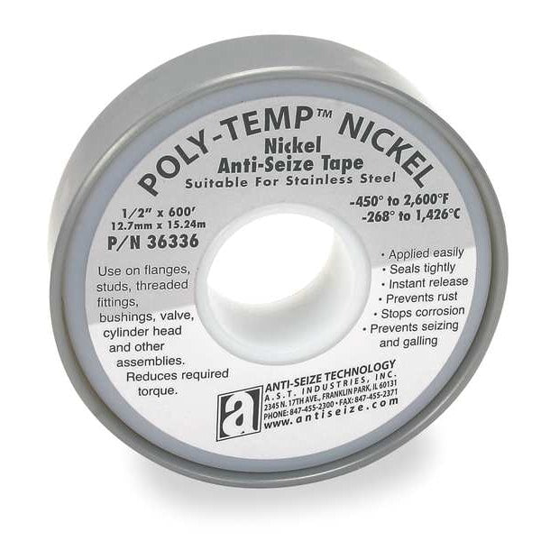 Antiseize Tape, 3/4 In. W, 600 In. L