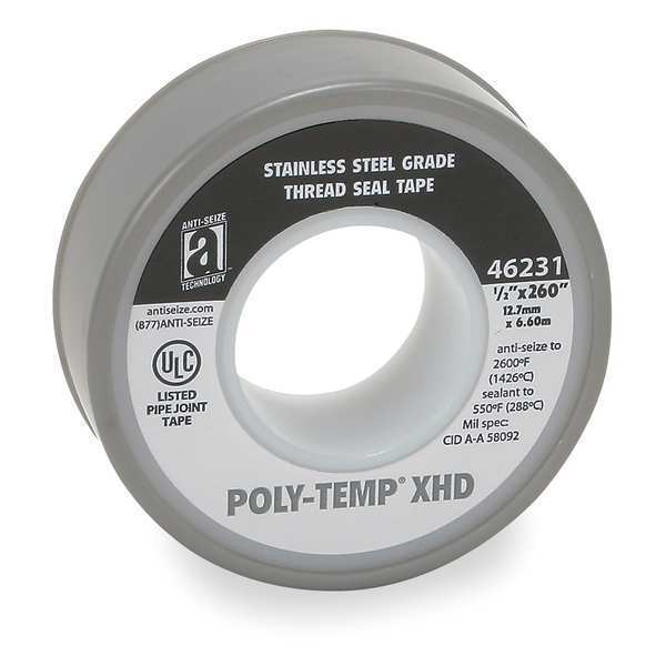 Thread Seal Tape, 1/2 In. W, 260 In. L