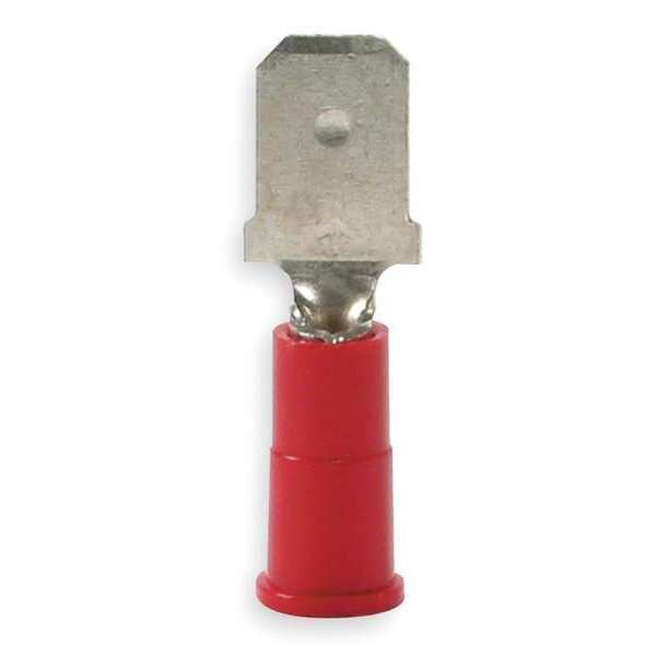 Male Disconnect, Red, 22 to 18 AWG, PK100