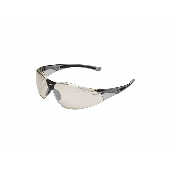 Safety Glasses, Wraparound TSR Gray Polycarbonate Lens, Scratch-Resistant