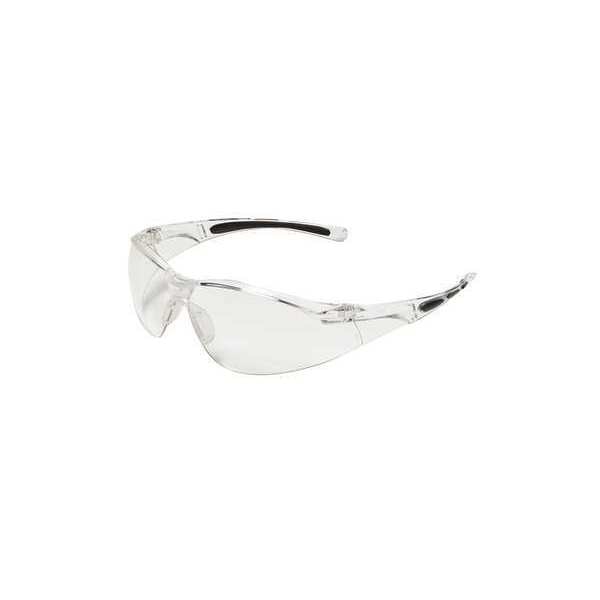 Safety Glasses, Wraparound TSR Gray Polycarbonate Lens, Scratch-Resistant
