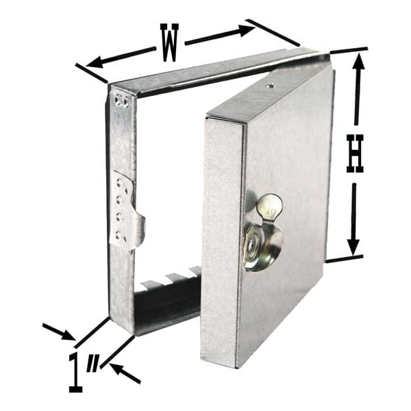 Hinged Duct Access Door, 14 In., Square