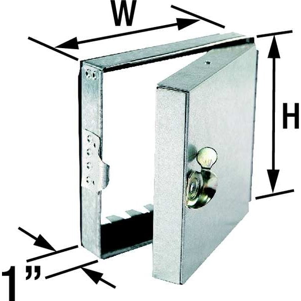 Hinged Duct Access Door, 14 In., Square