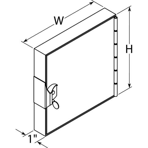 Hinged Duct Access Door, 14 In., Square