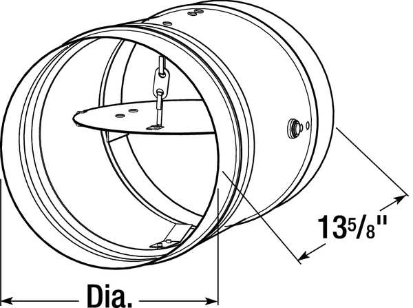 Round Fire Damper, 165 Deg F, 13-5/8 In. D